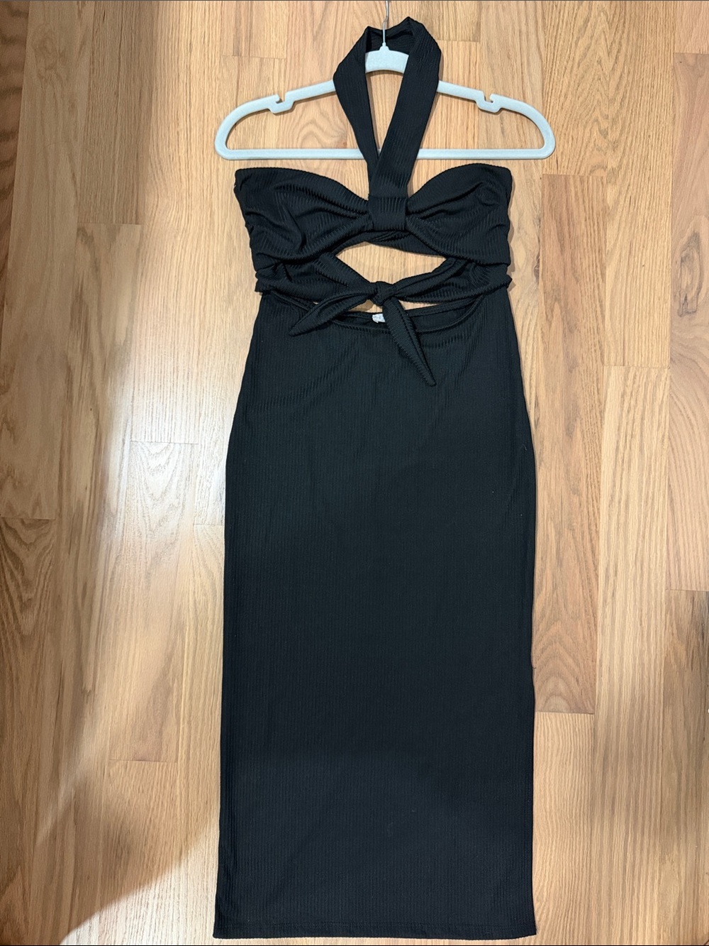 Black Cutout Halter Maxi Dress